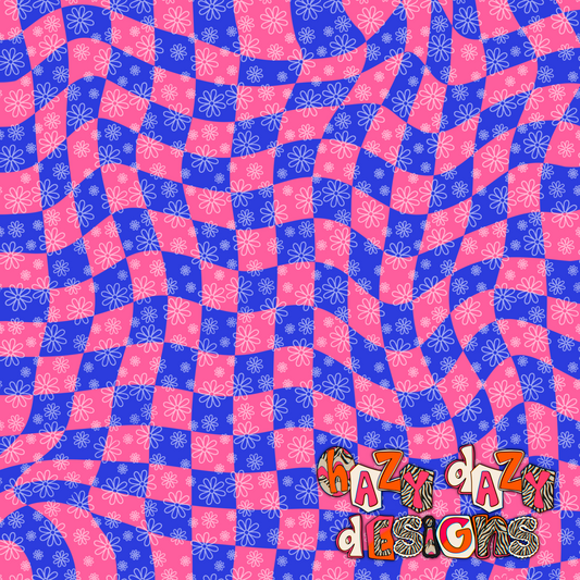 PINK/BLUE WAVY CHECKERED DIGITAL PAPER (NOT SEAMLESS)