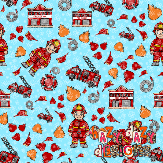 LIGHT BLUE FIRE FIGHTER SEAMLESS FILE